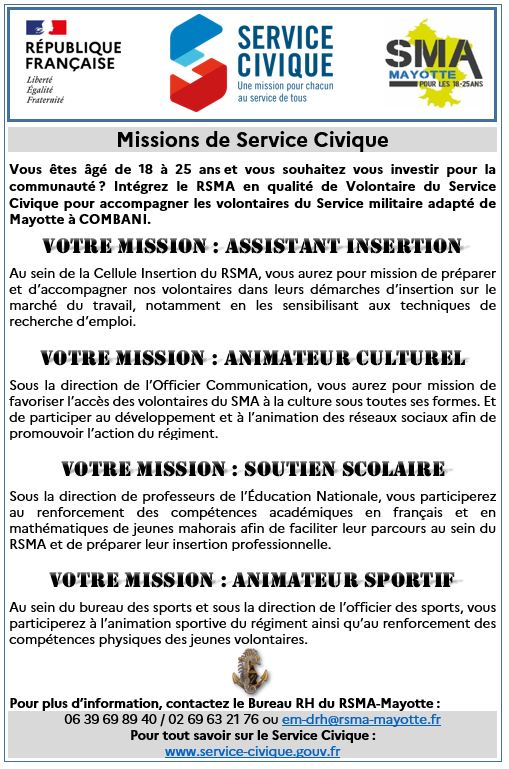Service civique du RSMA de Mayotte